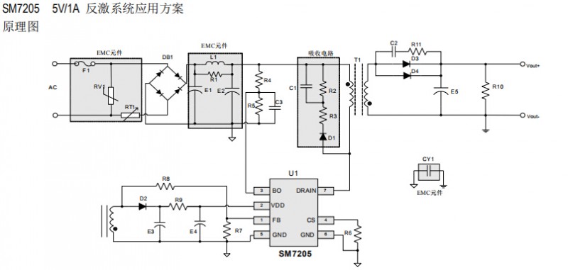 SM7205反激系统应用方案